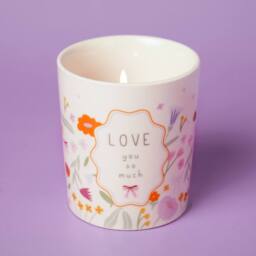 Love Life Sentiment Gift Ceramic Candle 190g - Love You So Much - thumbnail 2