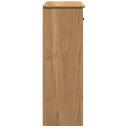 Berkfield Home Shoe Cabinet Panama 80x40x114 cm Solid Wood Pine in Brown - Size: 80 x 40 x 114 cm - thumbnail 6