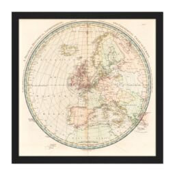 "Artery8 Wall Art Print Map Andrews 1797 Political Historical Commercial Europe Square Framed Picture 16X16 Inch in Black - Size: W16"" x H16""" - thumbnail 1
