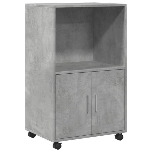Berkfield Home Rolling¬†Cabinet Concrete Grey 55x40x91 cm Engineered Wood - Size: 55 x 40 x 91 cm - image 1
