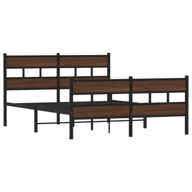 Berkfield Home Elegant Bed Frame without Mattress with Headboard & Footboard 1 in Brown - image 1