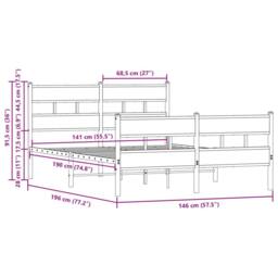 Berkfield Home Elegant Bed Frame without Mattress with Headboard & Footboard 1 in Brown - thumbnail 9