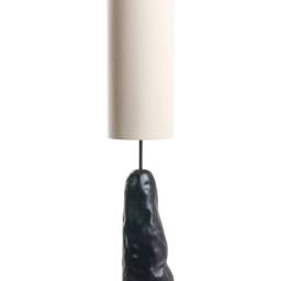 Wyld and Coco Sculptural Floor Lamp Black Ceramic-Style Base Adjustable Fabric Shade - thumbnail 2