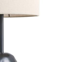 Wyld and Coco Sculptural Floor Lamp Black Ceramic-Style Base Adjustable Fabric Shade - thumbnail 6