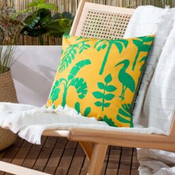 Furn Marula Tropical Water & UV Resistant Outdoor Cushion in Teal - Size: 43 cm x 43 cm