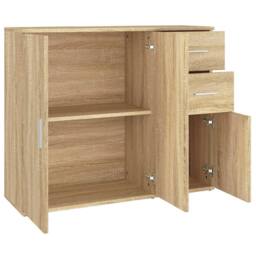 Berkfield Home Sideboard Sonoma Oak 91x29.5x75 cm Engineered Wood in Brown - thumbnail 8