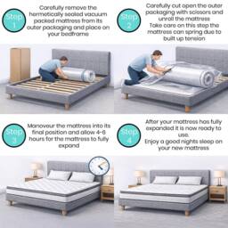 FWStyle Muse Thick Pillow Top Pocket Sprung UK Small Double Mattress 35cm in White - Size: Single - thumbnail 3