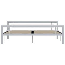 Berkfield Home Bed Frame Grey & White Metal 180x200 cm Super King - thumbnail 3