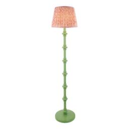 Netlighting Carnaby Green Floor Lamp Pink Fabric Ripple Shade 35cm B22 - thumbnail 1