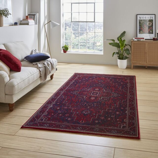The Rug Shop UK Red Border Traditional Polypropylene Easy To Clean Rug - Size: 280 cm x 380 cm - image 1