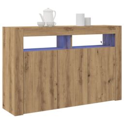 Berkfield Home Sideboard Artisan Oak Engineered Wood 116 x 30 x 75 cm Sideboard in Brown - thumbnail 3