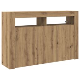 Berkfield Home Sideboard Artisan Oak Engineered Wood 116 x 30 x 75 cm Sideboard in Brown - thumbnail 2