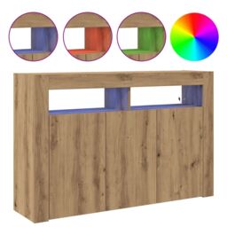 Berkfield Home Sideboard Artisan Oak Engineered Wood 116 x 30 x 75 cm Sideboard in Brown - thumbnail 4