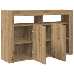 Berkfield Home Sideboard Artisan Oak Engineered Wood 116 x 30 x 75 cm Sideboard in Brown - thumbnail 5