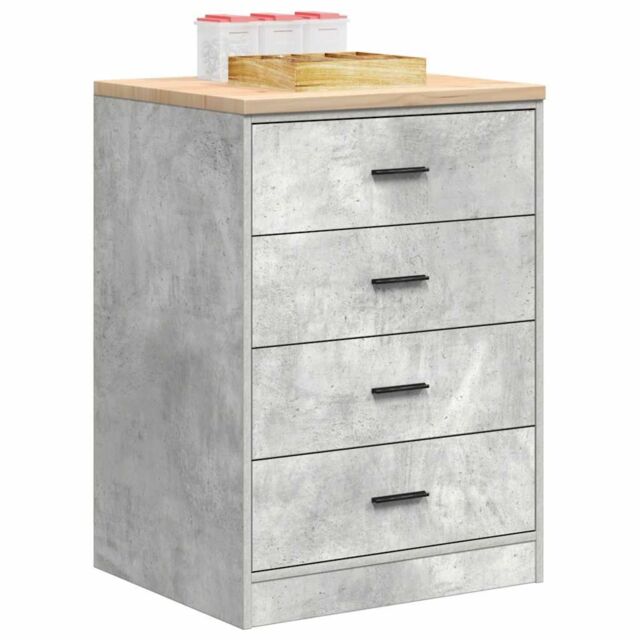 Berkfield Home Garage Storage Cabinet Concrete Grey 60x51x85 cm Solid Wood Pine - Size: 60 x 51 x 85 cm - image 1