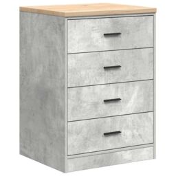 Berkfield Home Garage Storage Cabinet Concrete Grey 60x51x85 cm Solid Wood Pine - Size: 60 x 51 x 85 cm - thumbnail 2