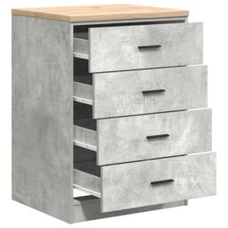 Berkfield Home Garage Storage Cabinet Concrete Grey 60x51x85 cm Solid Wood Pine - Size: 60 x 51 x 85 cm - thumbnail 5