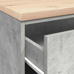 Berkfield Home Garage Storage Cabinet Concrete Grey 60x51x85 cm Solid Wood Pine - Size: 60 x 51 x 85 cm - thumbnail 9