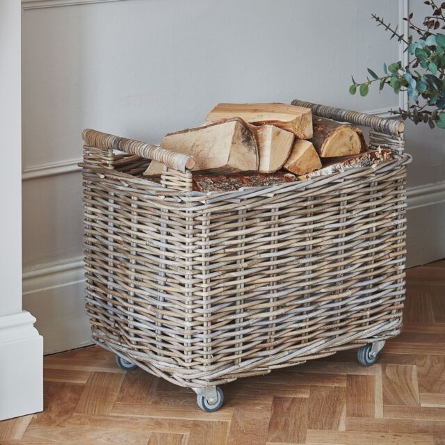 Ivyline Natural Rattan Log Cart H49cm W58cm - image 1