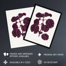 "Artery8 AF Lydon B Fawcett Pink Achyranthes Verschaffeltii Wall Art Print in White - Size: W12"" x H16""" - thumbnail 2