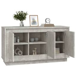 Berkfield Home Sideboard Concrete Grey 102x35x55 cm Engineered Wood - Size: 102 x 35 x 55 cm - thumbnail 4