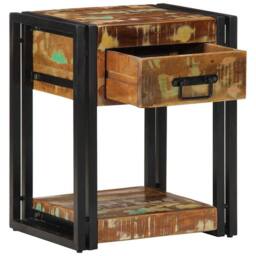 Berkfield Home Bedside Cabinets 2 pcs 40x35x50 cm Solid Wood Reclaimed in Brown - Size: 40 x 35 x 50 cm - thumbnail 4