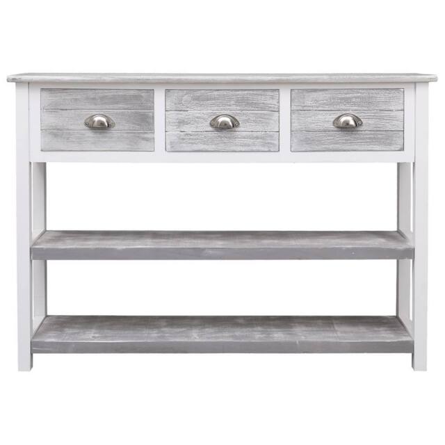 Berkfield Home Sideboard Antique Grey 108x30x76 cm Solid Paulownia Wood - Size: 108 x 30 x 76 cm - image 1