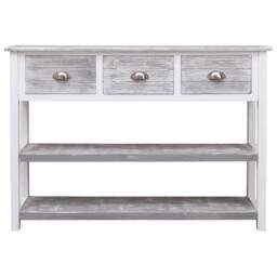 Berkfield Home Sideboard Antique Grey 108x30x76 cm Solid Paulownia Wood - Size: 108 x 30 x 76 cm - thumbnail 1