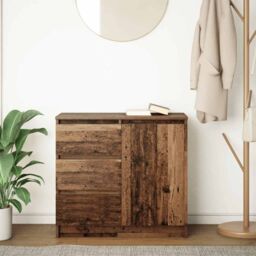 Berkfield Home Sideboard with Drawer Old Wood 71x35x65 cm Engineered Wood in Brown - Size: 71 x 35 x 65 cm - thumbnail 3