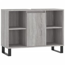 Berkfield Home Bathroom Cabinet Grey Sonoma 80x33x60 cm Engineered Wood - Size: 80 x 33 x 60 cm - thumbnail 2