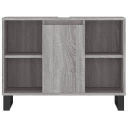 Berkfield Home Bathroom Cabinet Grey Sonoma 80x33x60 cm Engineered Wood - Size: 80 x 33 x 60 cm - thumbnail 6