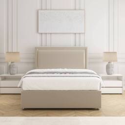 "BSSPOKE Ella Divan Bed Plush 24""Headboard & 2 Drawers Same Side & No Mattress in Cream - Size: Super King" - thumbnail 3