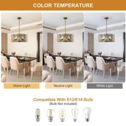 NIVOR 4 Light Pendant Farmhouse Unique Design Adjustable Gold Chandelier E14 in Metallic Gold - thumbnail 6