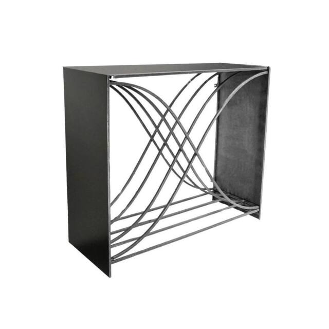 Lemon Pavilion Furniture and Decor Outdoor X shape Log Storage - L38 x W100 x H88 cm - Zinc in Grey - image 1