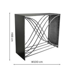 Lemon Pavilion Furniture and Decor Outdoor X shape Log Storage - L38 x W100 x H88 cm - Zinc in Grey - thumbnail 5