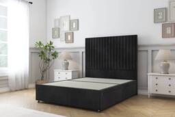 "Comfort Beds Denver Naples Divan Base 2 Drawers - 26"" Headboard in Black - Size: King" - thumbnail 2