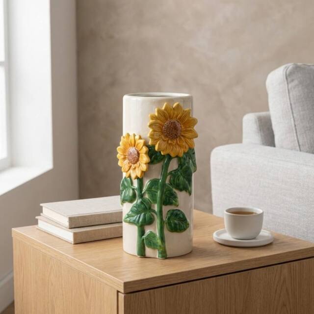 Garden Greatness 3D Ceramic Sunflower Vase - Size: 1 Pack - image 1