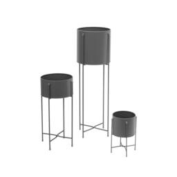 simpa 3PC Tall Plant Pot Holders & Hairpin Stands in Grey - thumbnail 2
