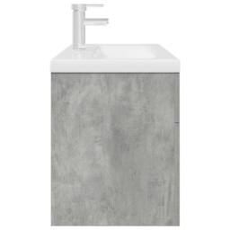 Berkfield Home Full Bathroom Sink Cabinet with Built-in Basin & Faucet Concret in Grey - thumbnail 7
