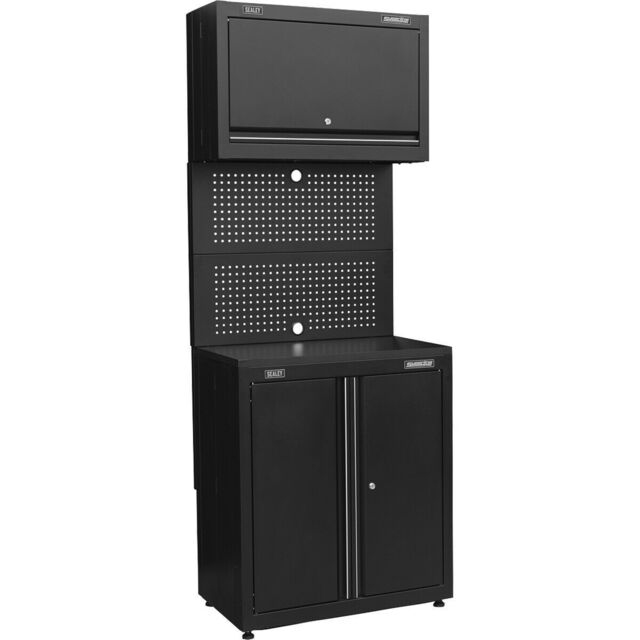 Loops Modular Base & Wall Cabinet - Magnetic Door Latches - MDF Worktop - Pegboard - image 1