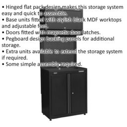 Loops Modular Base & Wall Cabinet - Magnetic Door Latches - MDF Worktop - Pegboard - thumbnail 2