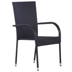Berkfield Home 5 Piece Garden Dining Set Black - thumbnail 3