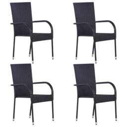Berkfield Home 5 Piece Garden Dining Set Black - thumbnail 2