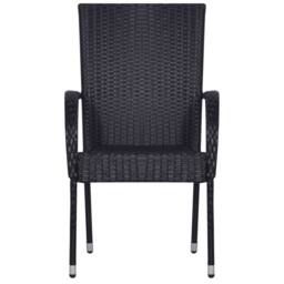 Berkfield Home 5 Piece Garden Dining Set Black - thumbnail 4