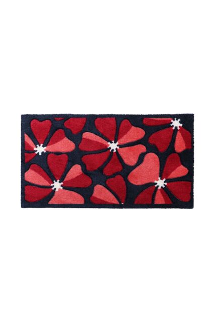 JVL Solemate® Hand Carved Posy Doormat 57 X 100 cm in Red - Size: 57 cm x 100 cm - image 1