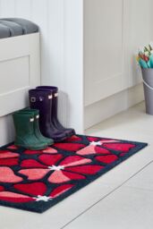 JVL Solemate® Hand Carved Posy Doormat 57 X 100 cm in Red - Size: 57 cm x 100 cm - thumbnail 2