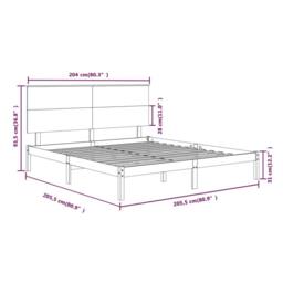 Berkfield Home Beautiful Bed Frame Black Solid Wood Pine 200x200 cm - thumbnail 6