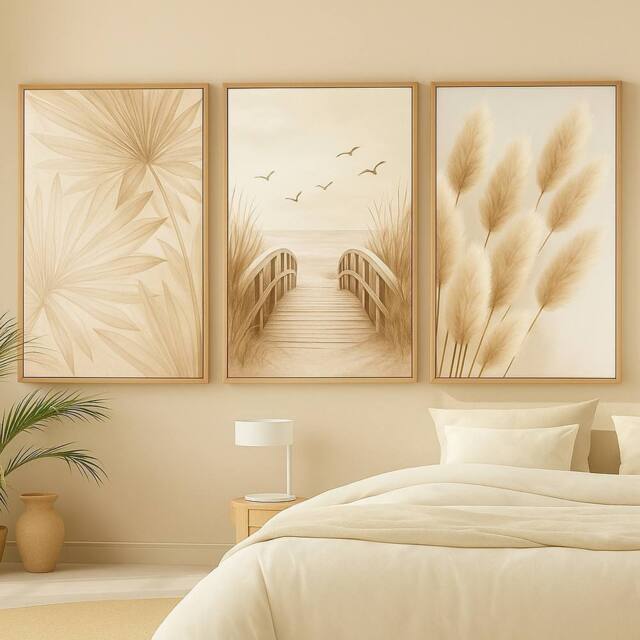 Mafett Whispered Calm A Tranquil 3 Wall Art Framed in Beige - Size: A2