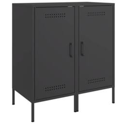 Berkfield Home Sideboards 2 pcs Black 36x39x79 cm Steel - Size: 36 x 39 x 79 cm - thumbnail 3