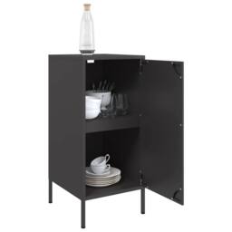 Berkfield Home Sideboards 2 pcs Black 36x39x79 cm Steel - Size: 36 x 39 x 79 cm - thumbnail 5